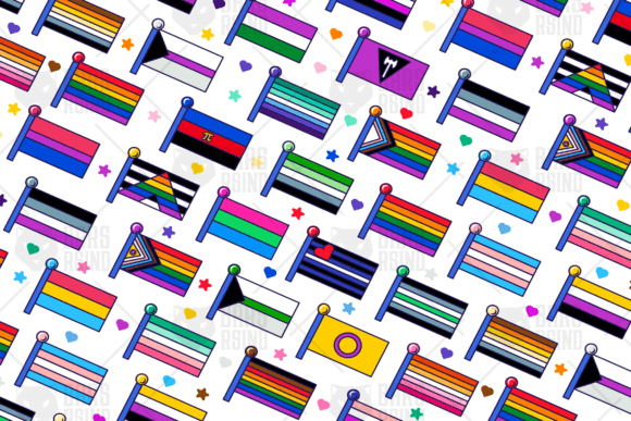 Download Pride Flags Outline Seamless - Sea Collection