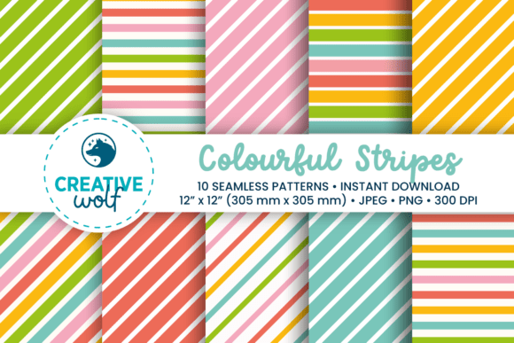 Download Bold Colorful Stripes Seamless Patterns - Sea Collection