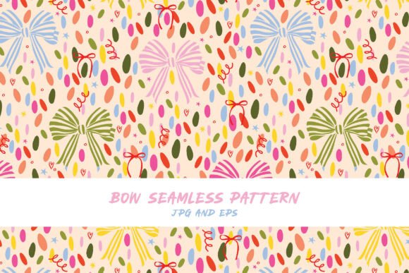 Download Seamless Confetti Bow Vector Pattern - Sea Collection