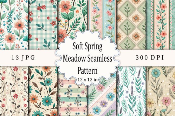 Download Soft Spring Meadow Seamless Pattern - Sea Collection
