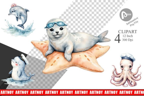 Download Seaside Critter Friends Clipart - Sea Collection