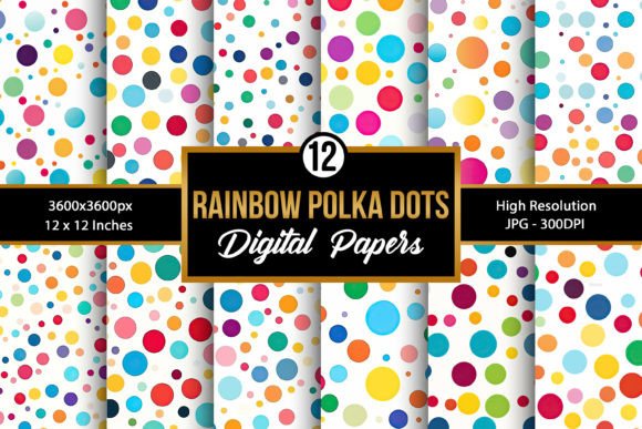 Download Rainbow Polka Dots Digital Paper Pattern - Digital paper Collection