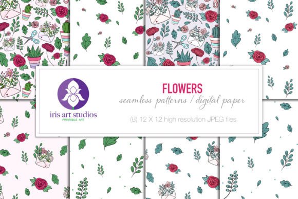 Download Seamless Flowers Pattern, Digital Paper - Digital paper Collection
