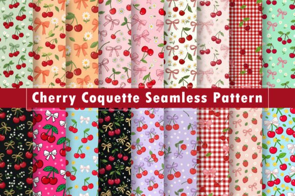 Download Cherry Coquette Seamless Pattern Bundle - Sea Collection