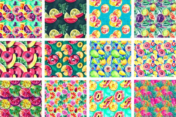Download Summer Fruit Watercolor Seamless Pattern - Sea Collection