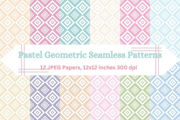 Download Soft Geometry: Seamless Pastel Patterns - Sea Collection