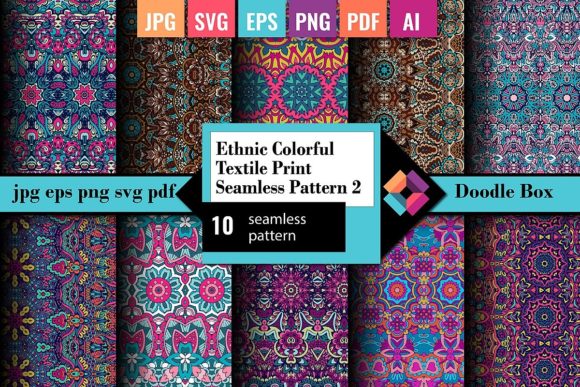 Download Ethnic Textile Print Seamless Pattern 2 - Sea Collection