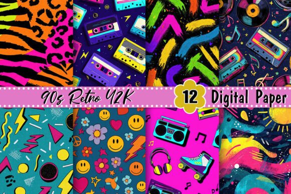 Download 90s Retro Y2K Digital Paper - Premium Resources