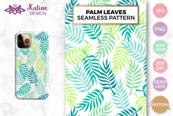 Download Tropical Palm Leaves Seamless Pattern - Sea Collection
