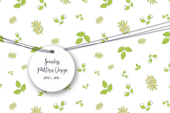 Download Green and Gold Leaves Seamless Pattern - Sea Collection