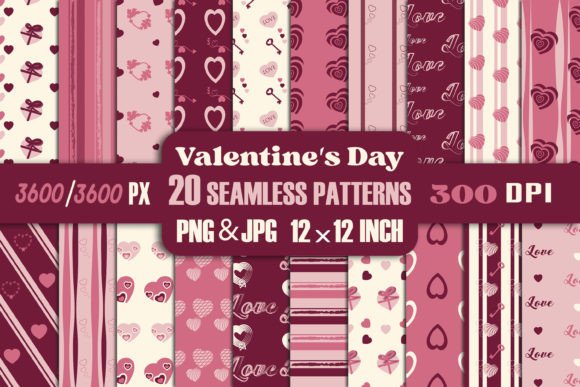 Download Seamless Pattern Valentine's Day - JPEG - Sea Collection