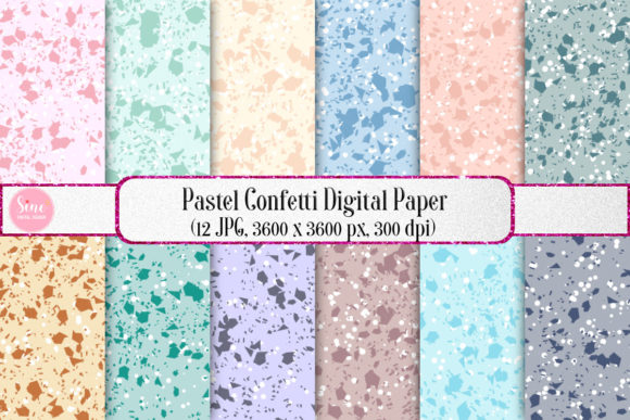 Download Pastel Confetti Digital Paper Background - Digital paper Collection