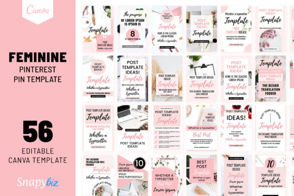 Download Feminine Canva Pinterest Template - Premium Resources