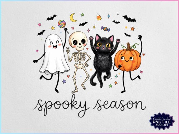 Download Spooky Season Doodles Characters PNG - Sea Collection