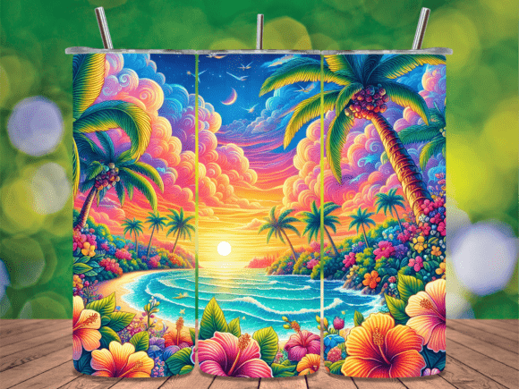 Download Hawaiian Beach Sunset Seascape Tumbler - Sea Collection