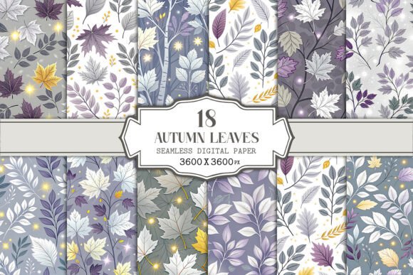 Download Autumn Leaves Seamless Pattern Bundle - Sea Collection
