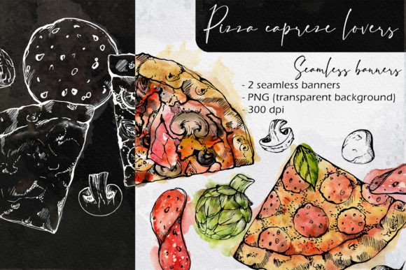 Download Pizza Caprese Lovers: Seamless Banners - Sea Collection