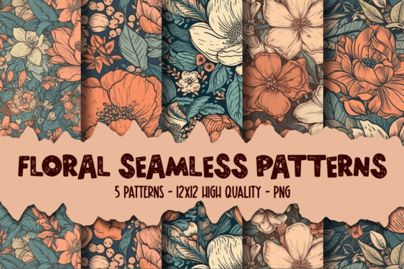 Download Boho Floral Seamless Repeating Patterns - Sea Collection