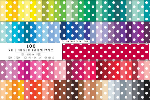 Download 100 Polka Dot Pattern Digital Paper Pack - Digital paper Collection