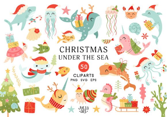 Download Christmas Sea Animal Clipart, Xmas Ocean - Sea Collection