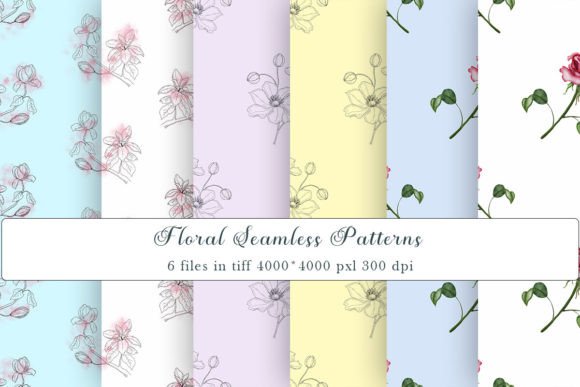 Download Floral Watercolor Seamless Pattern, Tiff - Sea Collection