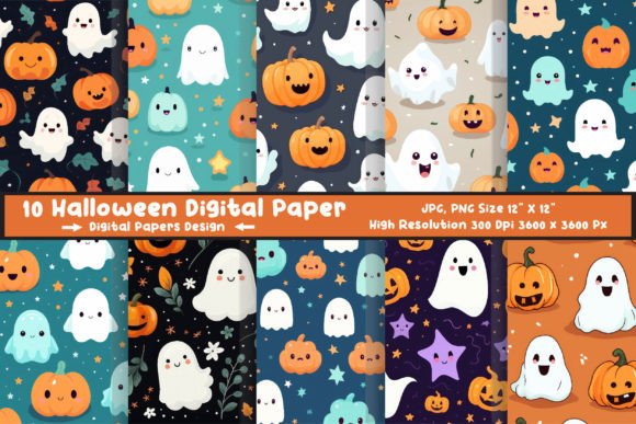 Download Halloween Pattern Digital Paper Pack - Digital paper Collection
