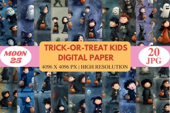 Download Trick-or-Treat Kids Digital Paper - Digital paper Collection
