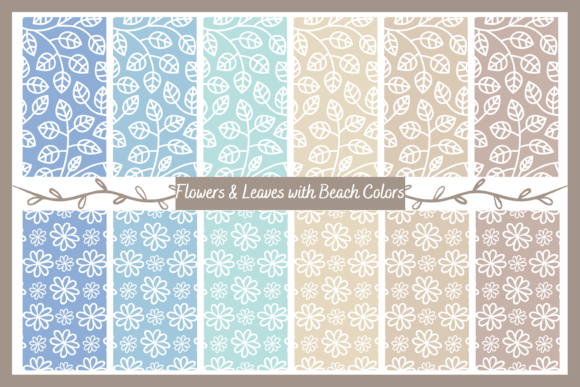 Download Seamless Flowers and Leaves Patterns - Sea Collection