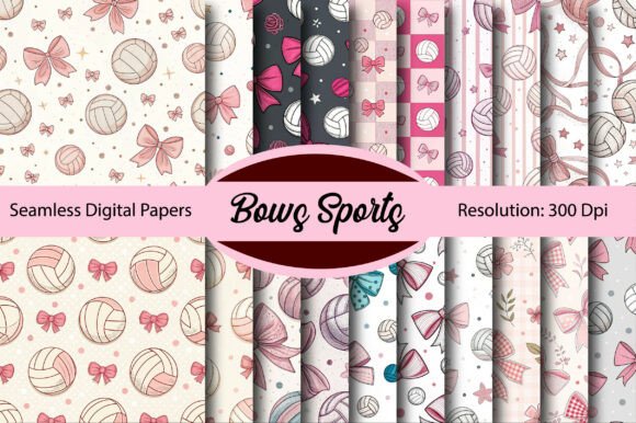 Download Bows Sports Seamless Digital Paper - Digital paper Collection