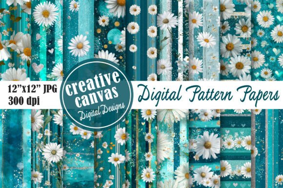 Download Teal Daisy Floral Seamless Pattern - Sea Collection