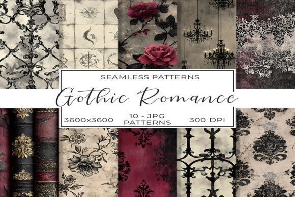 Download Dark Gothic Romance Seamless Paper - Sea Collection
