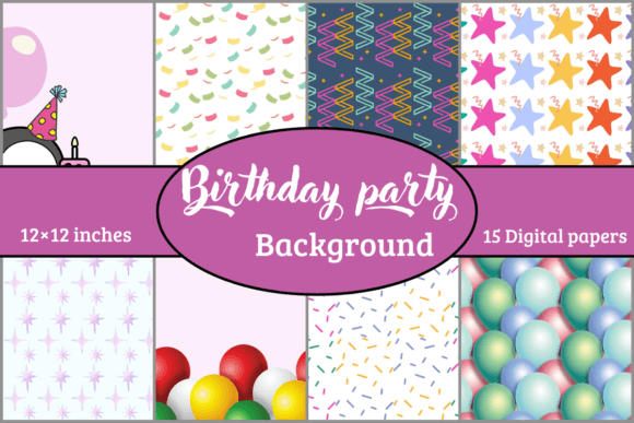 Download Birthday Party Backgrounds Digital Paper - Digital paper Collection
