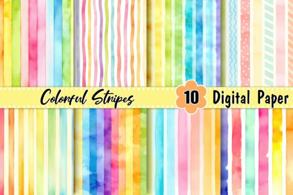 Download Colorful Stripes Digital Paper - Digital paper Collection