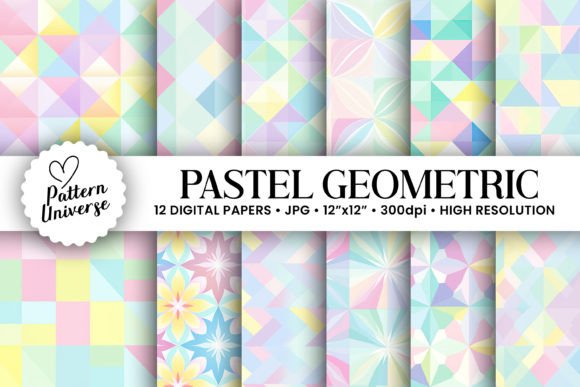 Download Pastel Geometric Shapes Digital Papers - Digital paper Collection