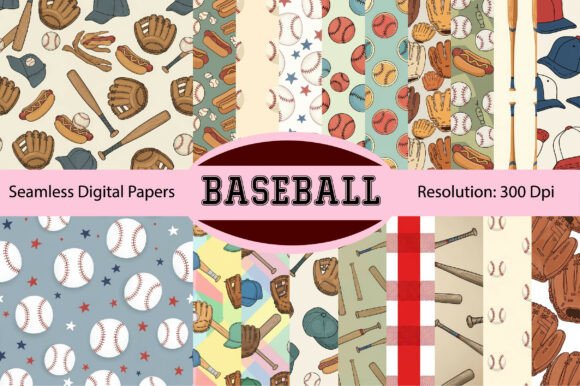 Download Baseball Spring Sports Digital Paper - Digital paper Collection