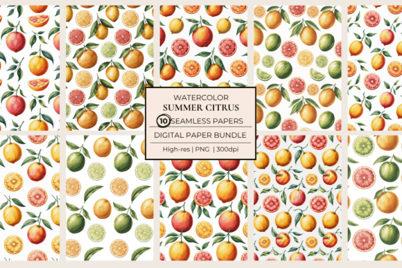 Download Summer Citrus Seamless Papers - Sea Collection