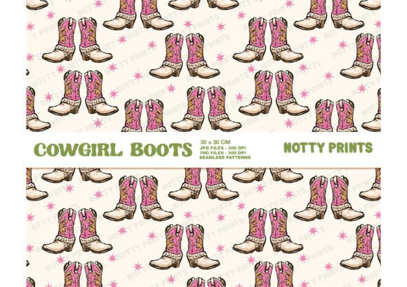 Download Trendy Cowgirl Boots Seamless Pattern - Sea Collection