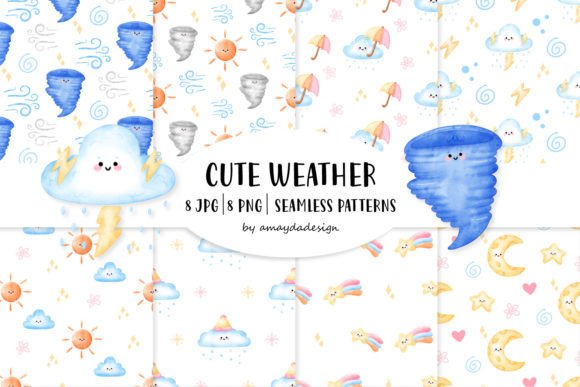 Download Weather Digital Papers, Weather Patterns - Digital paper Collection