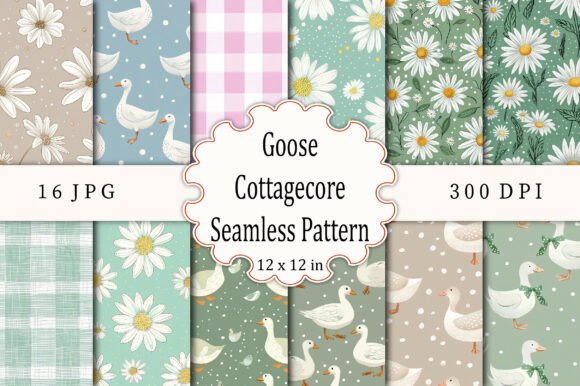 Download Goose Cottagecore Seamless Pattern - Sea Collection