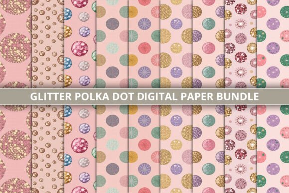 Download Glitter Polka Dot Digital Paper Bundle - Digital paper Collection