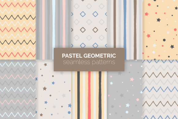 Download Pastel Geometric Seamless Patterns - Sea Collection