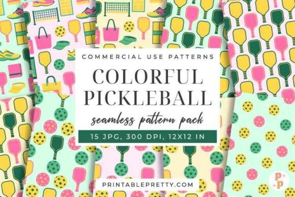 Download Preppy Pickleball Seamless Patterns - Sea Collection