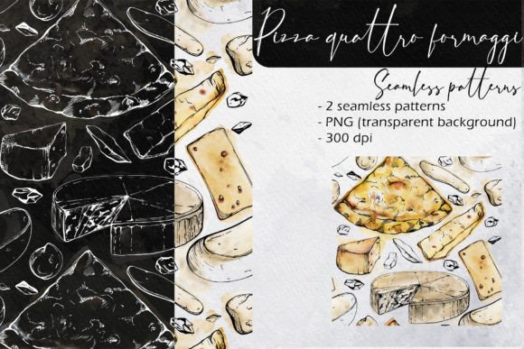 Download Pizza Quattro Formaggi Seamless Patterns - Sea Collection