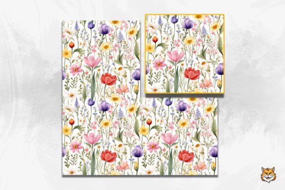 Download Wildflower Watercolor Seamless Pattern - Sea Collection