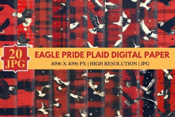 Download Eagle Pride Plaid Digital Paper - Digital paper Collection
