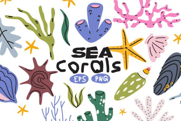 Download Exotic Sea Corals Vector Clipart - Sea Collection