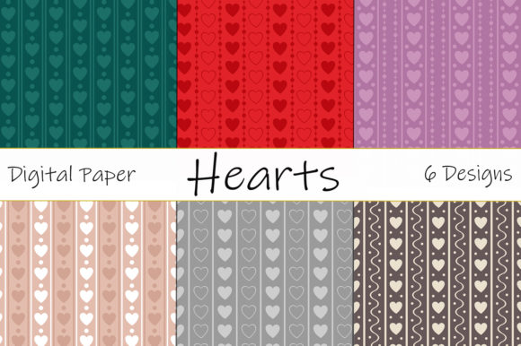 Download Seamless Patterns Valentine's Day Hearts - Sea Collection