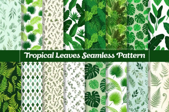 Download Tropical Green Leaves Seamless Pattern - Sea Collection