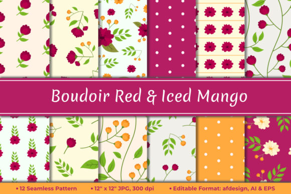 Download Boudoir Red Floral Digital Paper - Digital paper Collection