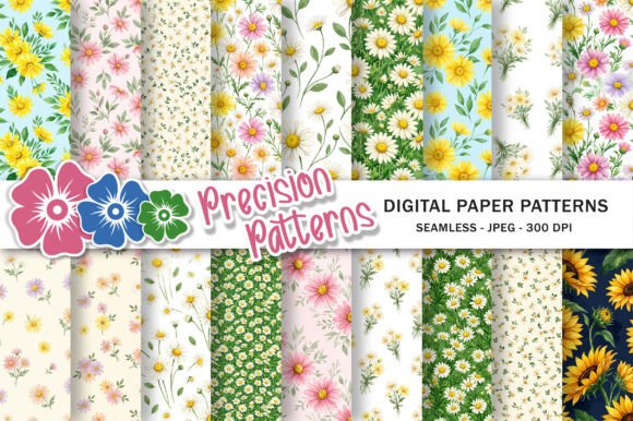 Download Daisy Seamless Pattern Set - Sea Collection